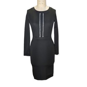 NWOT Kardashian Kollection Black Beaded Body Contouring Dress XS